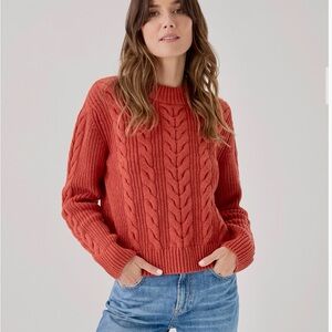 Women's Tandoori Cable Knit Sweater - Rust ORGANIC COTTON